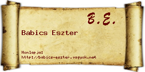 Babics Eszter névjegykártya