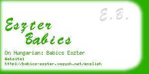 eszter babics business card